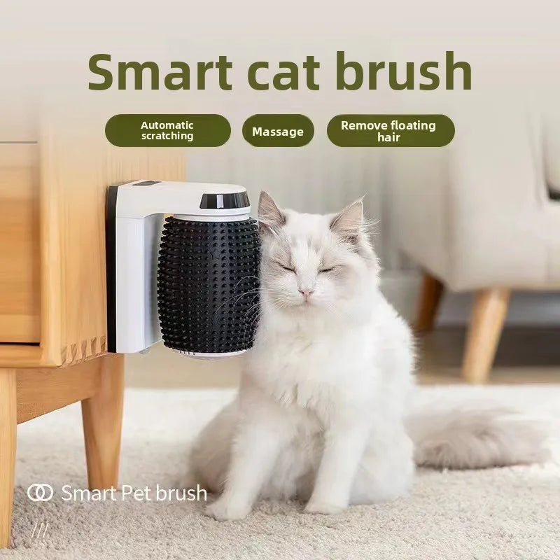 Fully Automatic Pet Smart Cat Brush Sensor Cat Grooming or dog Grooming Device to Remove Loose Fur, Scratch and Massage