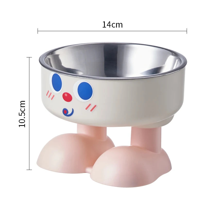 1pc cute elevated bowl - with non-slip mat, easy to clean, protect the cervical spine, pet cat food bowl, dog feeding bowl