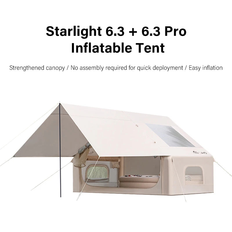Auto Inflatable Tent with Sunshade, 2025 New 2 in 1 Pop Up Tent for Overnight Camping, Waterproof Lightweight Outdoor Instant Se
