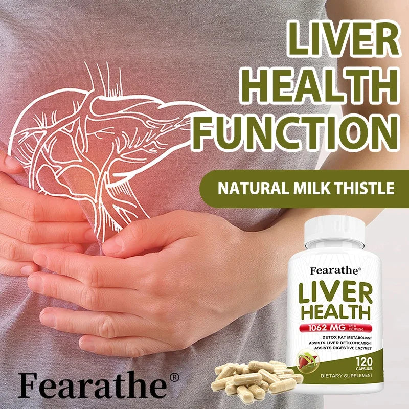 Milk Thistle Liver Detox Capsules, with Dandelion, High-Strength Herbal Antioxidant Complex To Support Liver Health,120 Capsules