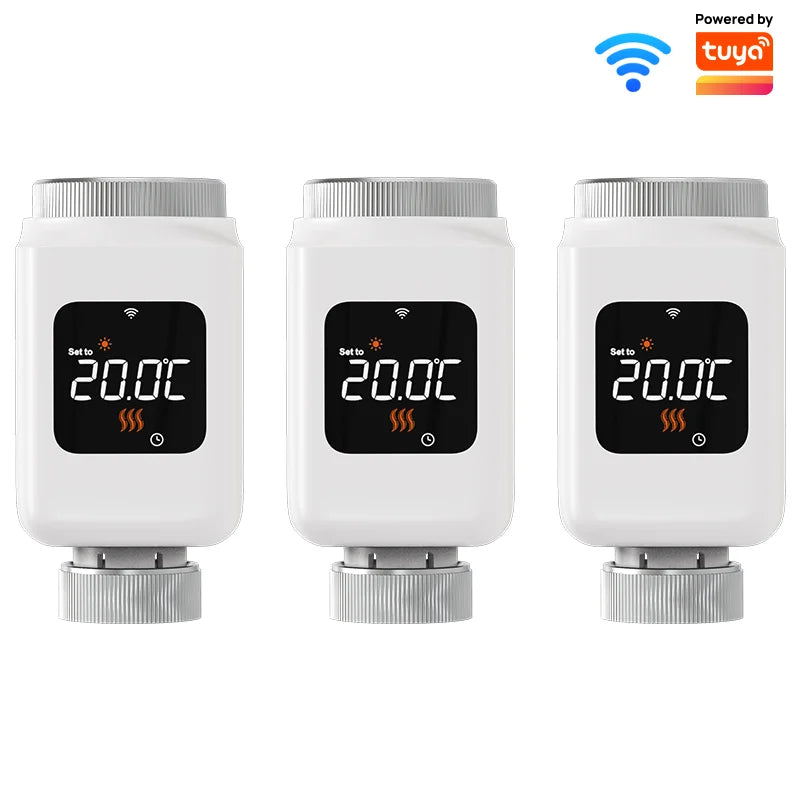 Tuya Smart WiFi Thermostatic Radiator Valve TRV Programmable APP Remote Temperature Controller Heater with Alexa Google Home