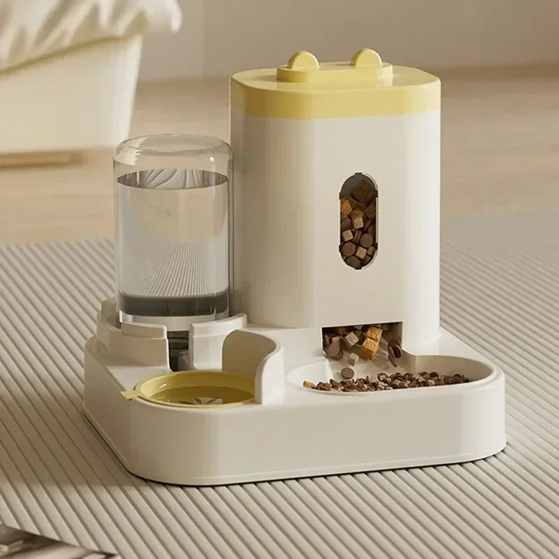 Automatic Pet Feeder and Water Food Dispenser 2 in 1 Gravity Pet Feeder and Water Dispenser Pet Bowl Basin Cat Dog Bowl