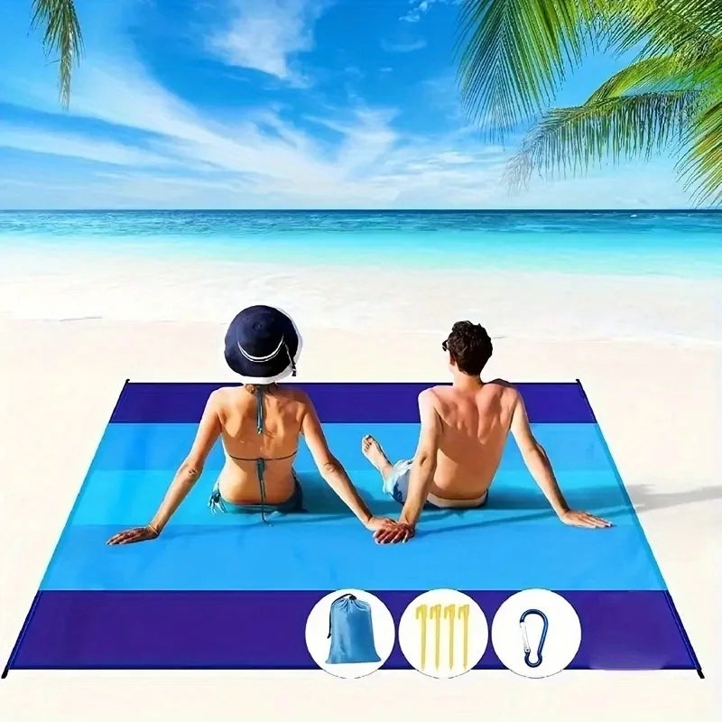 1pc Oversized Waterproof Beach Blanket for 4-7 Adults Quick Drying Sandproof Picnic Mat Outdoor Travel Camping Lightweight