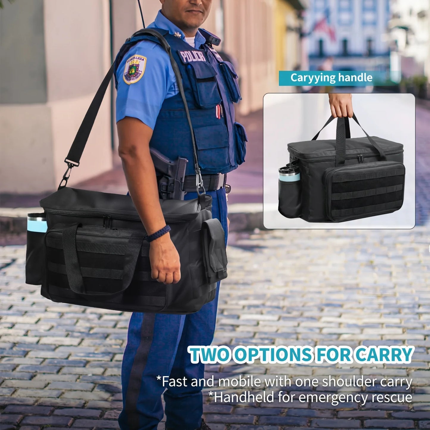 Outdoor Patrol Bag Used By Law Enforcement Police Gear Water Resistant Police Officer Duty Bag - Car Front Seat Organizer