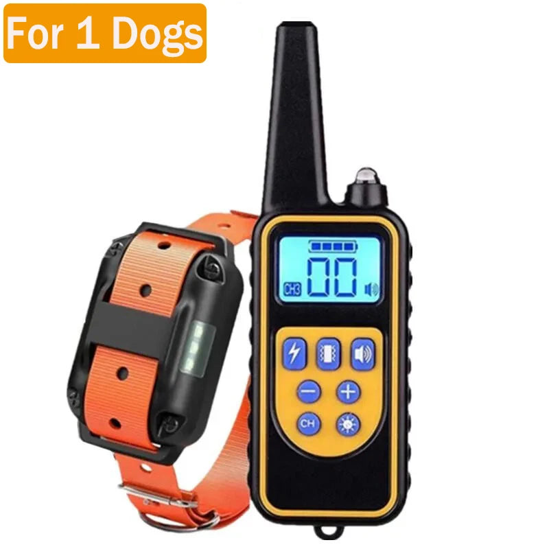 Electric Dog Training Collar Waterproof Dog Bark Collar Pet With Remote Control Rechargeable Anti Barking Device All Dogs Size
