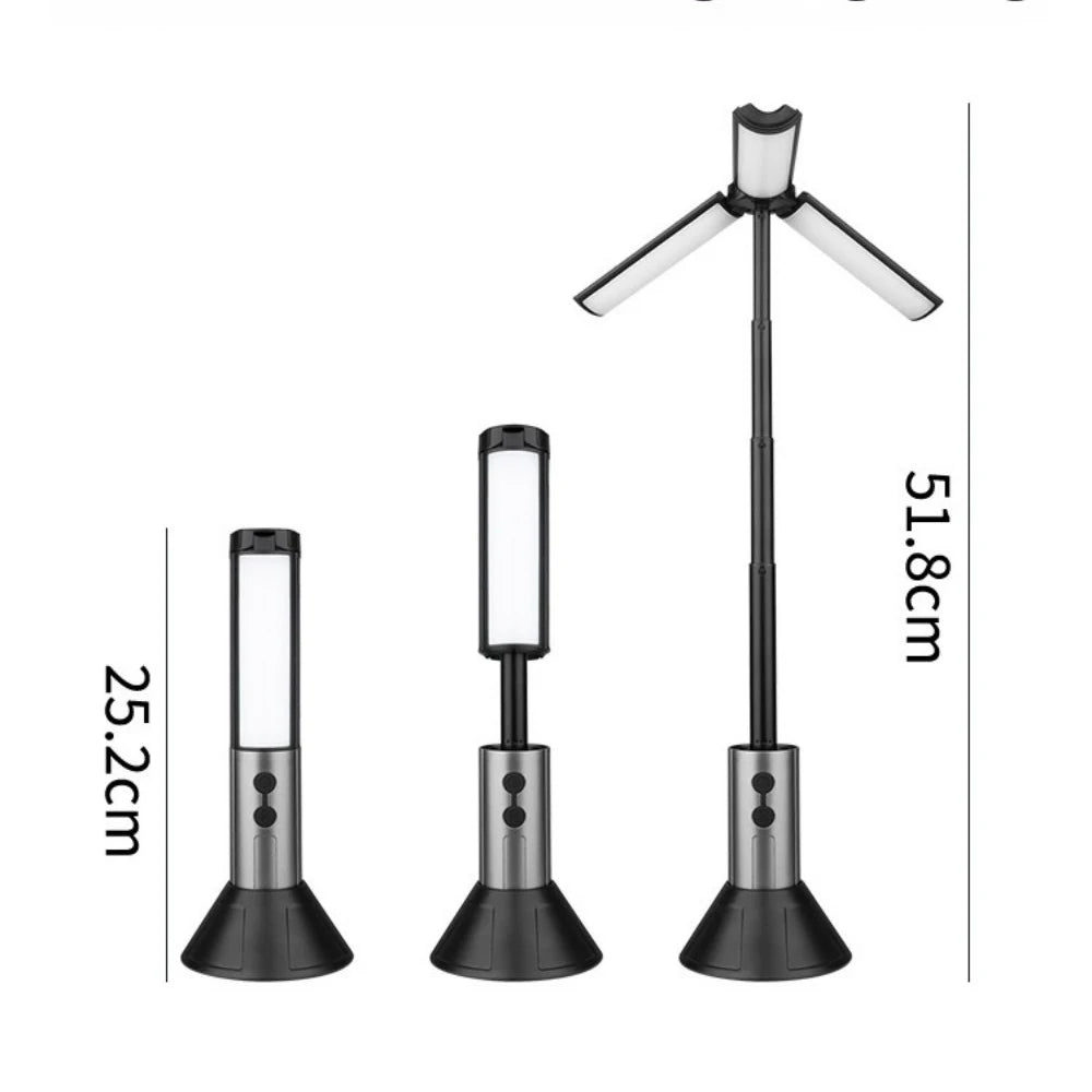 Upgraded Camping LED Telescopic Flashlight with Tripod Rechargeable Emergency Lamp Outdoor  Portable orch Light Table Lamp Tent