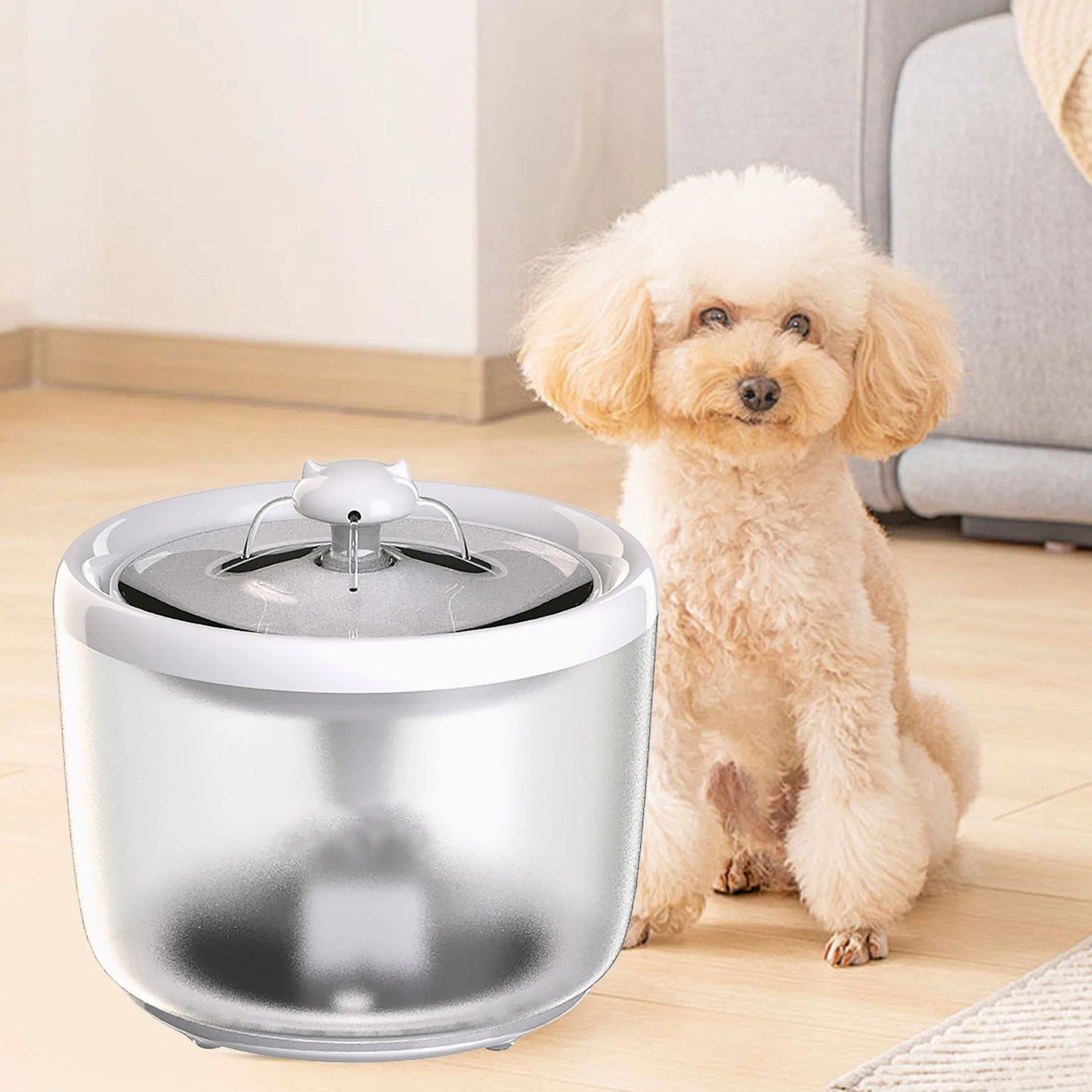 Pet Water Dispenser with Continuous Automatic Filtration Transparent ABS Plastic Bucket with Beautiful Atmosphere Light
