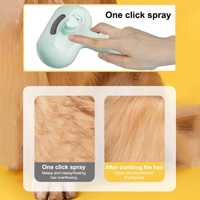 Cat Steam Brush Electric Spray Cat Hair Brushes Pet Massage Grooming Comb Self-Cleaning Pet Hair Removal Comb Pet Supplies