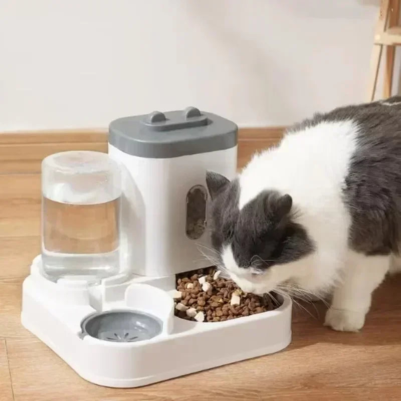 Automatic Pet Feeder and Water Food Dispenser 2 in 1 Gravity Pet Feeder and Water Dispenser Pet Bowl Basin Cat Dog Bowl