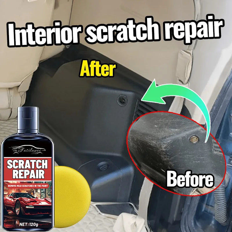 Car Trunk Scratch Repair Wax, Plastic Renovation and Restoration Kit for Interior Trim, Dashboard, and Doors, Auto Beauty Interi
