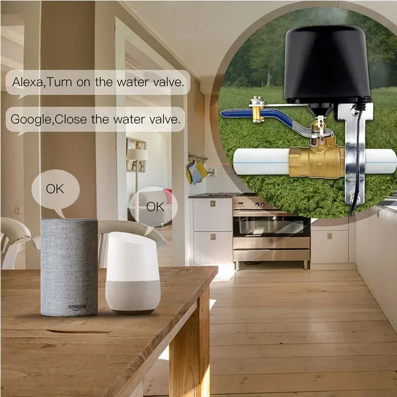 WiFi ZigBee Tuya Smart Valve Home Automation System Valve Control for Gas Water Voice Control Work with Alexa Echo Google Home