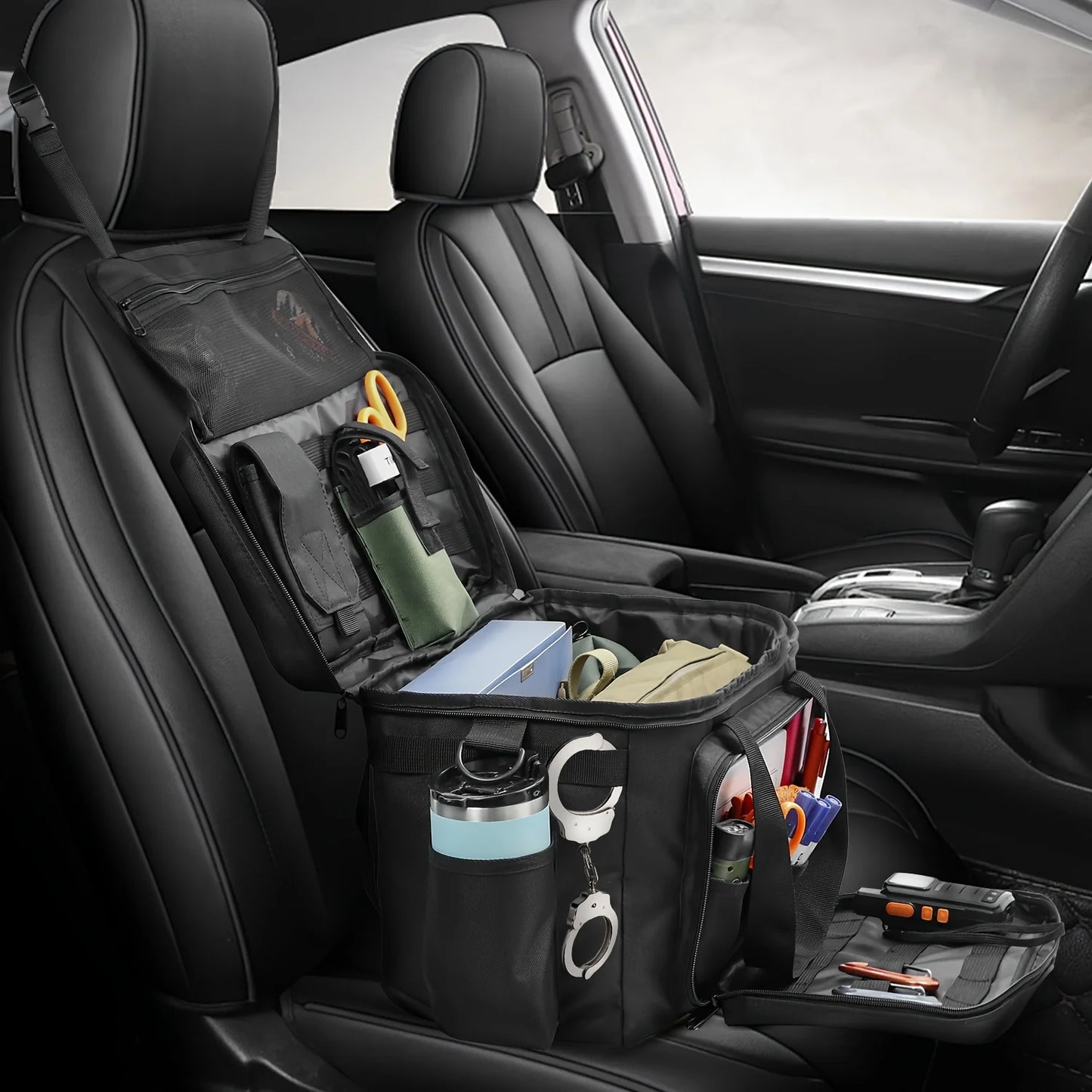 Outdoor Patrol Bag Used By Law Enforcement Police Gear Water Resistant Police Officer Duty Bag - Car Front Seat Organizer