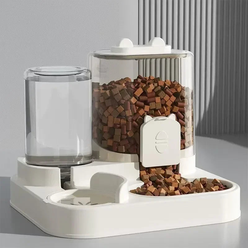 Automatic Pet Feeder and Water Food Dispenser 2 in 1 Gravity Pet Feeder and Water Dispenser Pet Bowl Basin Cat Dog Bowl