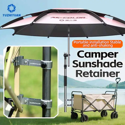 Adjustable Aluminum Alloy Camping Wagon Umbrella Holder Compact Durable Sunshade Stand with Secure Connection for Outdoor Picnic
