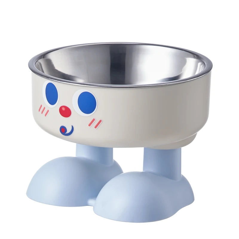 1pc cute elevated bowl - with non-slip mat, easy to clean, protect the cervical spine, pet cat food bowl, dog feeding bowl