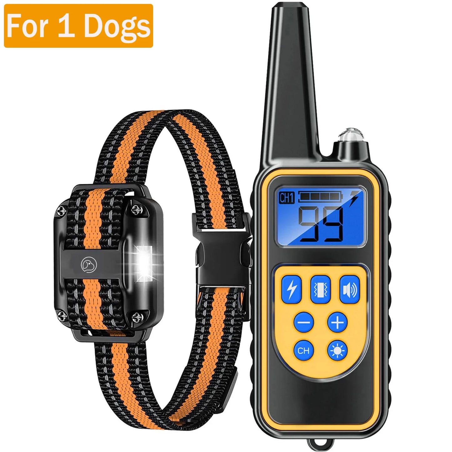 Electric Dog Training Collar Waterproof Dog Bark Collar Pet With Remote Control Rechargeable Anti Barking Device All Dogs Size
