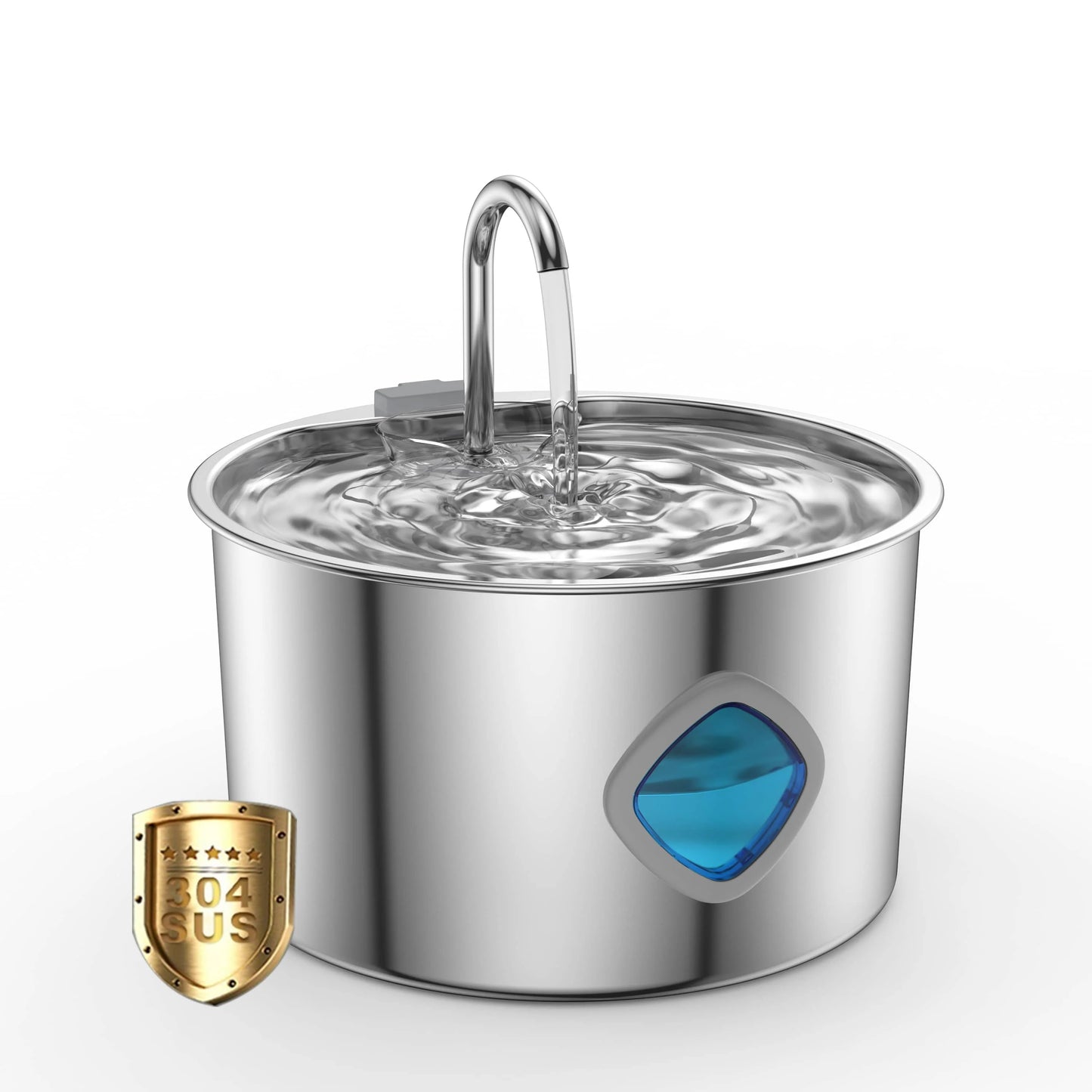 3.2L water fountain for a cat 304 Stainless Steel Automatic Fountains with USB Visible Window for Cats Dog Multiple Pet Supplies