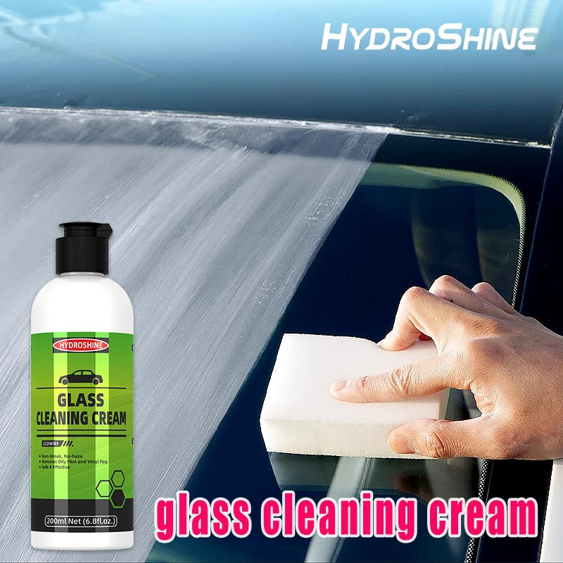 Hydroshine Car Glass Oil Film Remover Cream Windscreen Cleaner Streak-Free Oil Paste Film Emoval Cream Clean Stains Auto Detail
