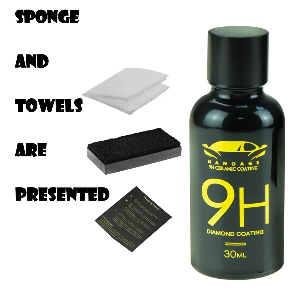 9H Car Liquid Ceramic Coat Super Hydrophobic Glass Coating Set Polysiloxane and Nano materials Ceramics For Cars