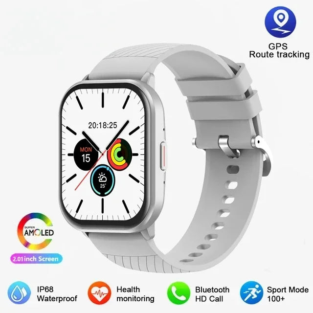 XIAOMI 2025 New AMOLED Smartwatch Men Bluetooth Call Fitness Tracker IP68 Waterproof Smart Watch for Men Women IOS Android