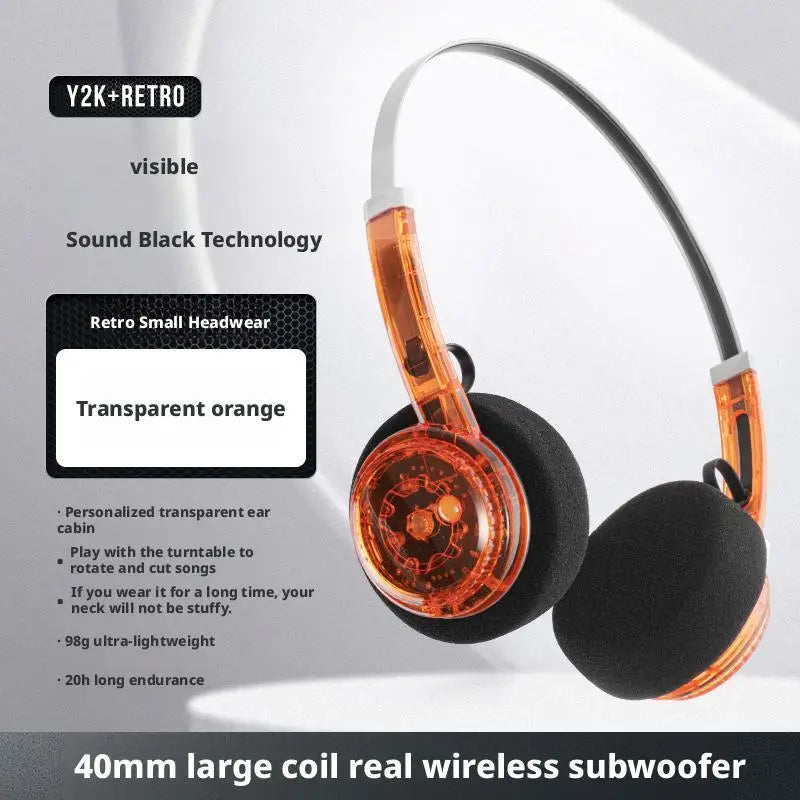 Retro Over-Ear Headphone Wireless Bluetooth Headset, Hi-Fi Stereo Earphone Headset, For Most Mobile Phones Playback Pevices