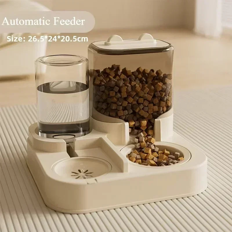 Automatic Pet Feeder and Water Food Dispenser 2 in 1 Gravity Pet Feeder and Water Dispenser Pet Bowl Basin Cat Dog Bowl