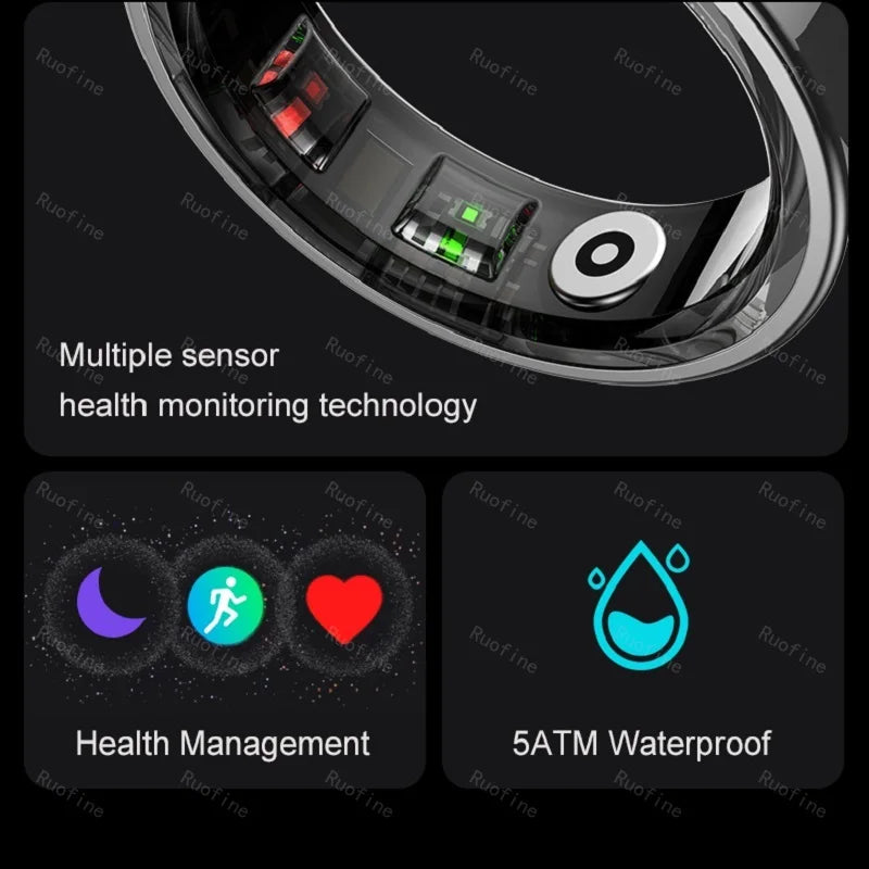 R09 Rings Women's Men Couple Health Monitor Steps Qring APP Smartring Electronics Devices Waterproof Remote Control Android Ios