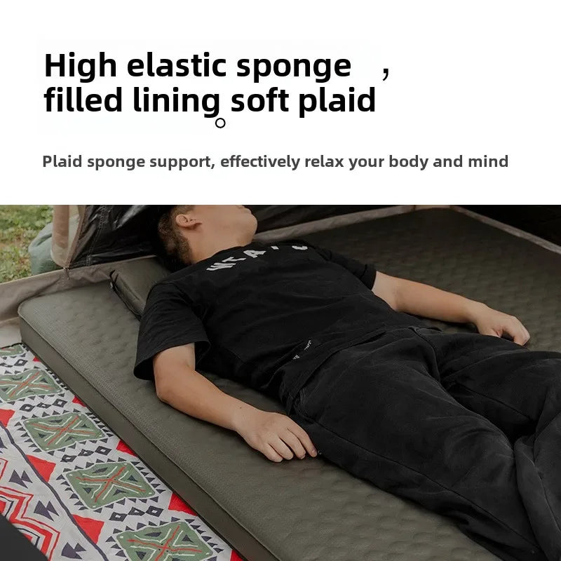 Mountainhiker Outdoor Single Double Air Cushion Air Pump Automatic Inflatable Bed Portable Camping Inflatable Moisture-proof Pad
