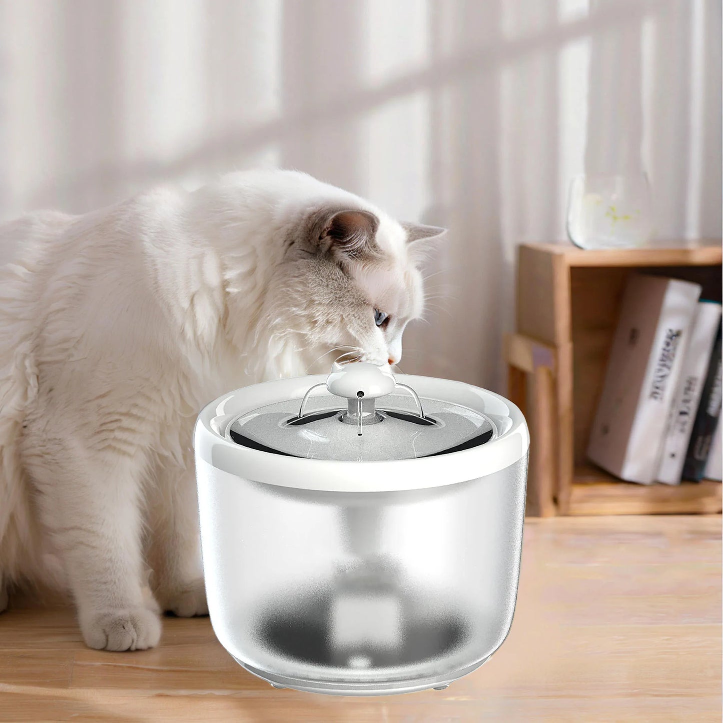 Pet Water Dispenser with Continuous Automatic Filtration Transparent ABS Plastic Bucket with Beautiful Atmosphere Light