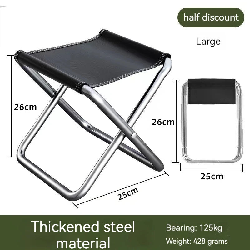 Outdoor Travel Chair Portable Folding Stool Camping Picnic Collapsible Foot Stool Fishing Hiking Beach Ultralight Chair Tools