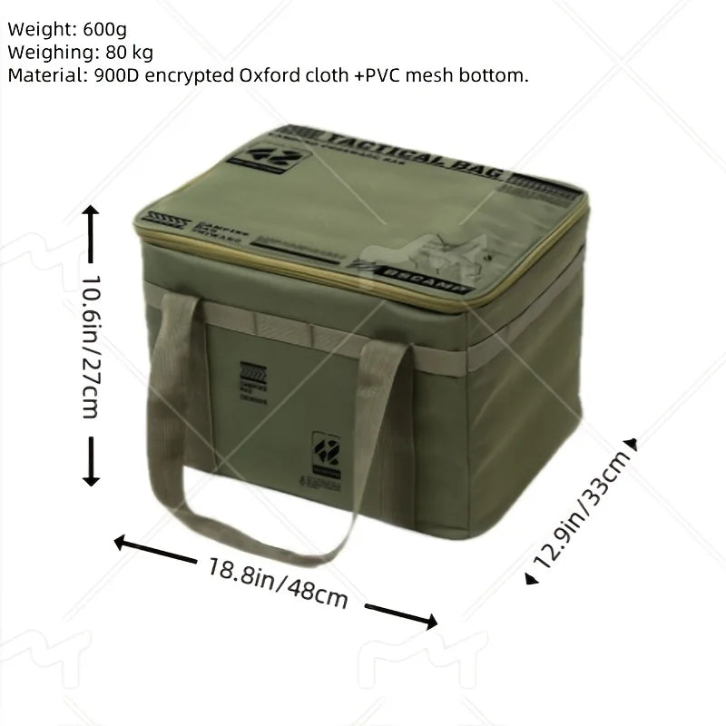 Outdoor Storage Bag 42.02 L Oxford Cloth for Camping Gear Collapsible Storage Box for Picnics Supplies Large Capacity Tactical
