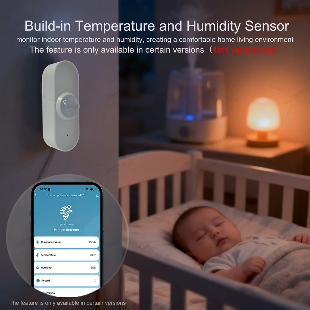 Zigbee Tuya Mmwave Radar Presence Sensor Motion Sensor With Light Detection Optional Temperature & Humidity Support Smart Life