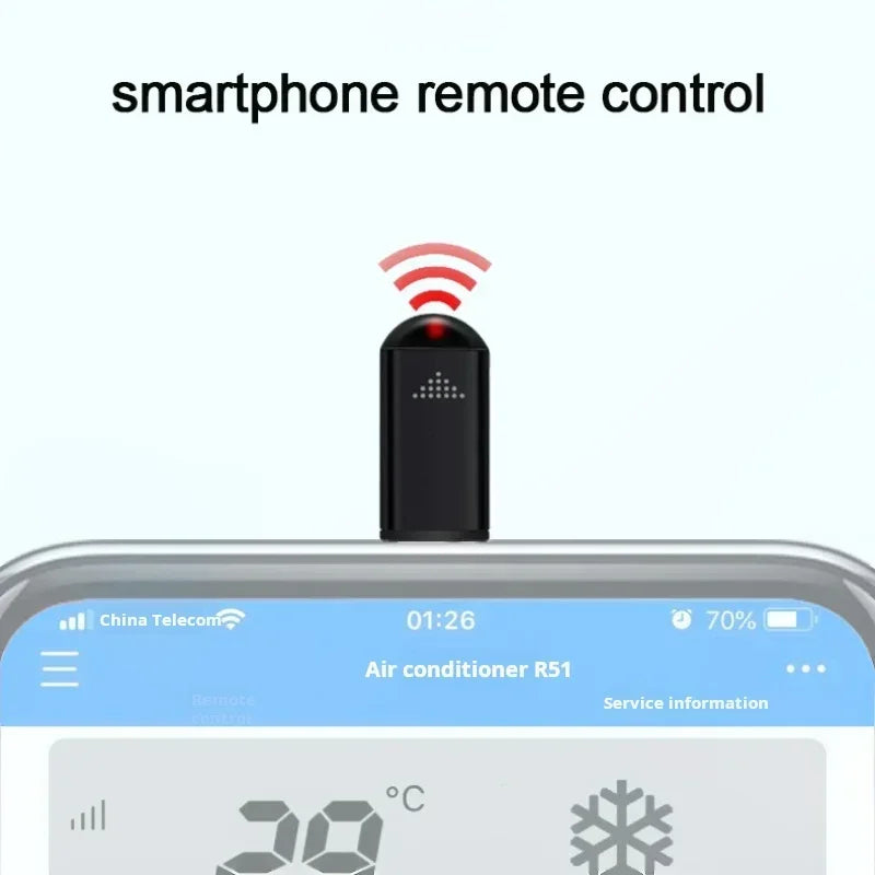 Type C Smartphone Infrared Transmitter Adapter Smart App Control for TV and Other Devices with Infrared Remote Functionality