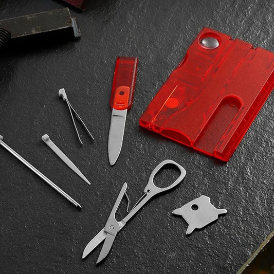 Ultra Thin Pocket Multi Tool 12 In 1 Credit Card Size Outdoor Camping Hiking Survival Gear EDC Equipment Gift