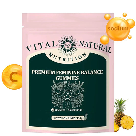 Feminine Balance Gummies for Women’s Health - Immune Support, Vegan, Gluten-Free - Hawaiian Pineapple - 60 Gummies