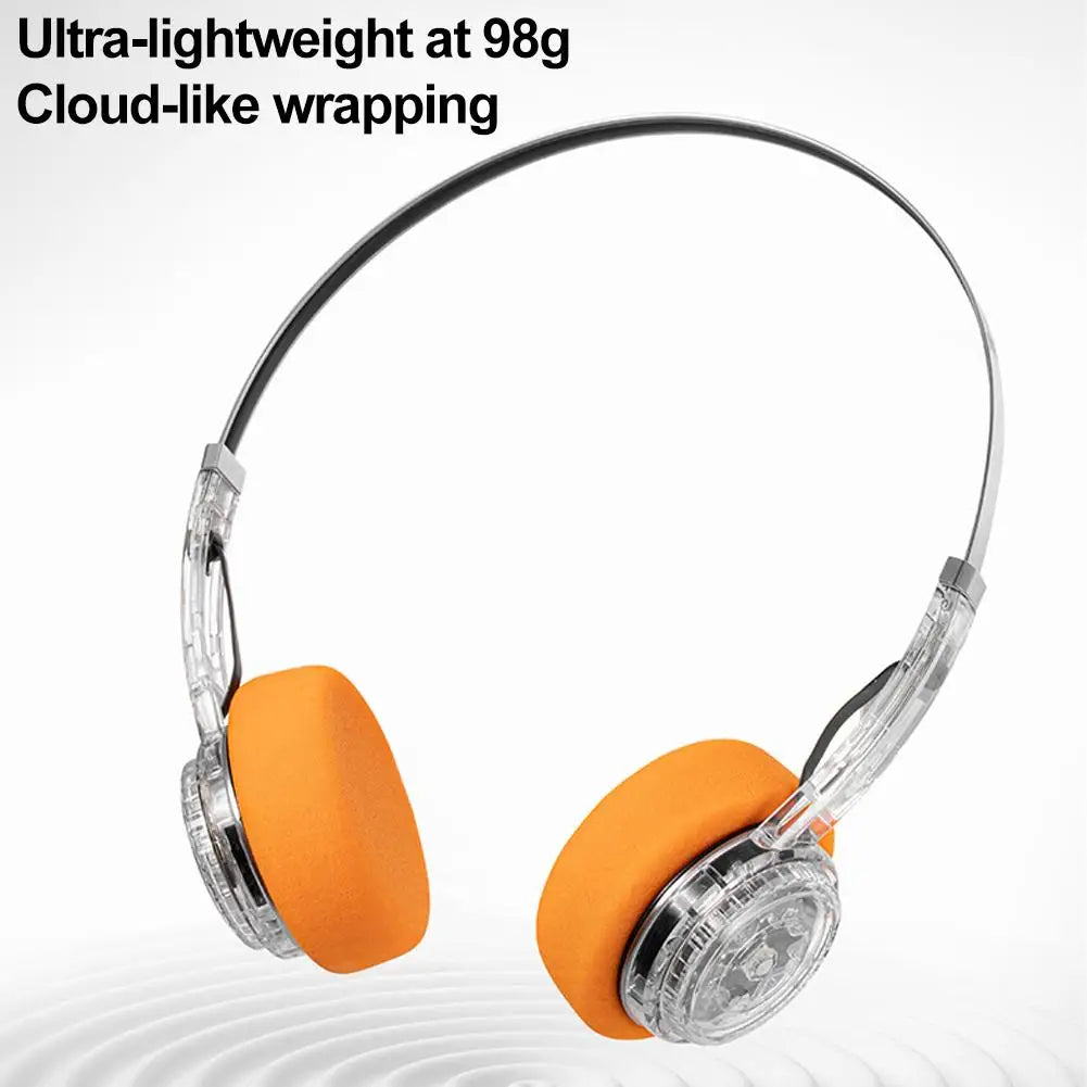 Retro Over-Ear Headphone Wireless Bluetooth Headset, Hi-Fi Stereo Earphone Headset, For Most Mobile Phones Playback Pevices
