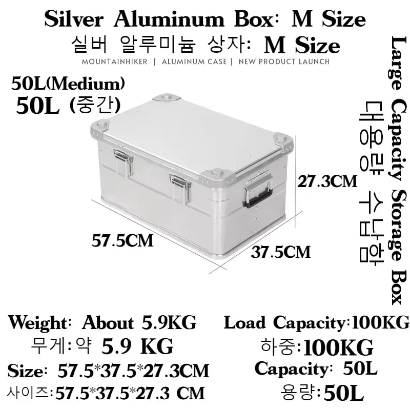 Mountainhiker 20-96L Outdoor Storage Box Camping Picnic Travel Aluminum Alloy Large Capacity Box Accessories Storage Bag 6 Sizes