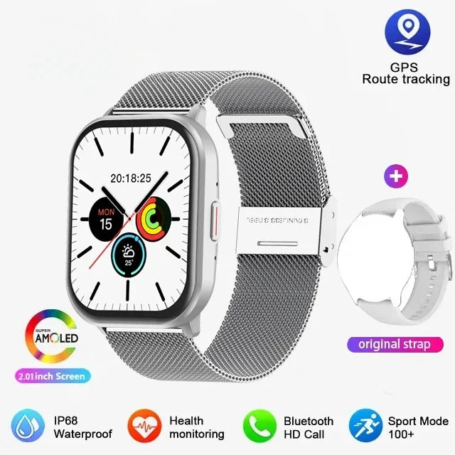 XIAOMI 2025 New AMOLED Smartwatch Men Bluetooth Call Fitness Tracker IP68 Waterproof Smart Watch for Men Women IOS Android