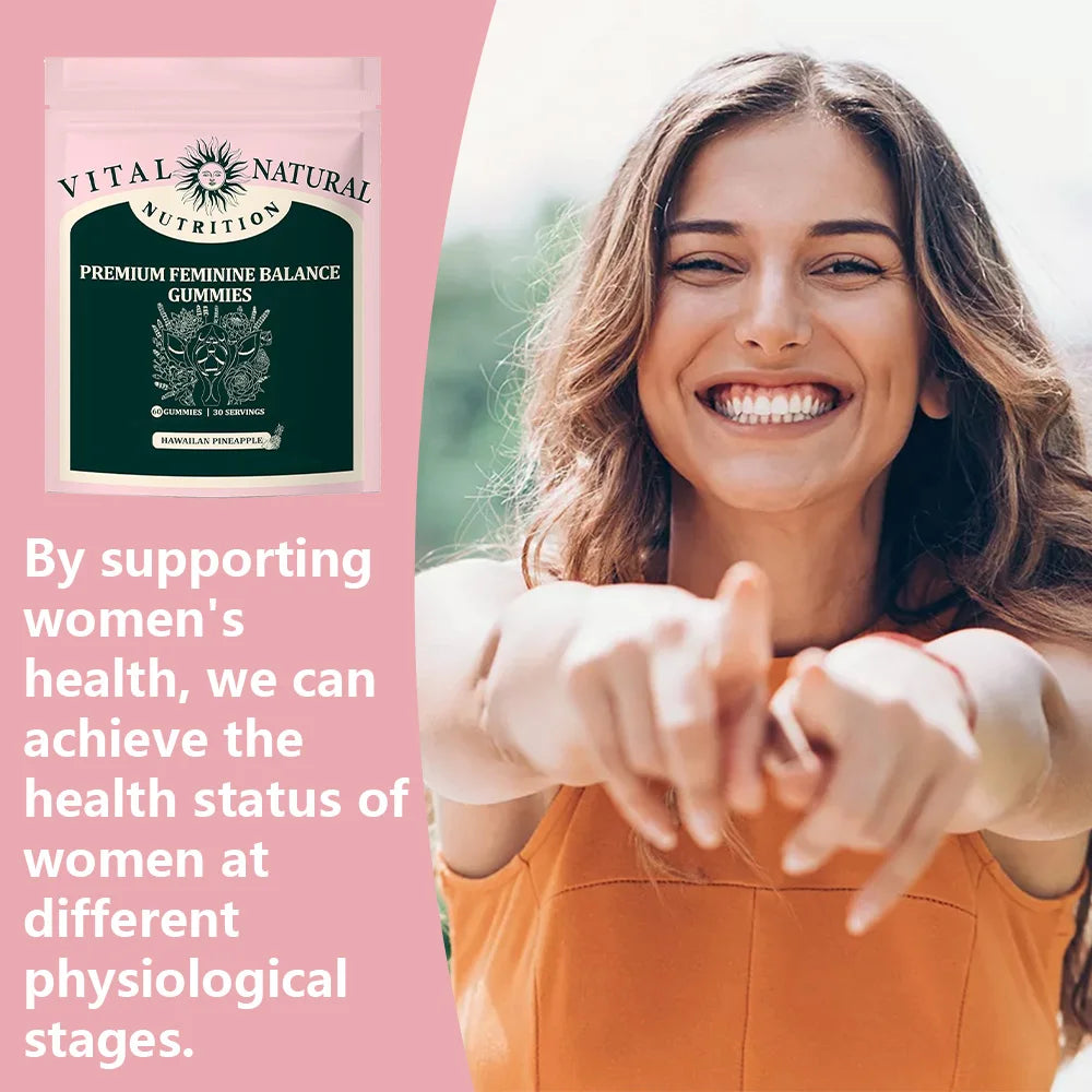 Feminine Balance Gummies for Women’s Health - Immune Support, Vegan, Gluten-Free - Hawaiian Pineapple - 60 Gummies