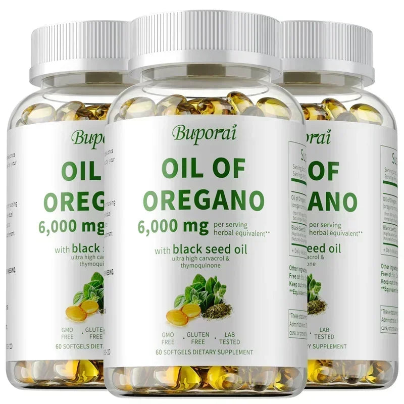 Oil of Oregano Supplements - for Digestion, Detoxification, Heart Health & Intestinal Health, Immune Support