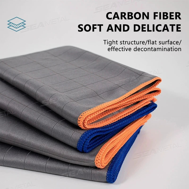 SEAMETAL Carbon Fiber Car Cleaning Cloth Washing Towel Lint-Free Glass Window Polishing Cloth Car/Household Universal Clean Rag