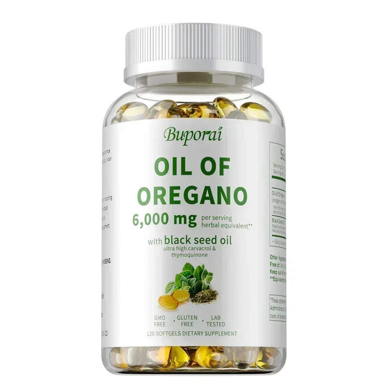 Oil of Oregano Supplements - for Digestion, Detoxification, Heart Health & Intestinal Health, Immune Support