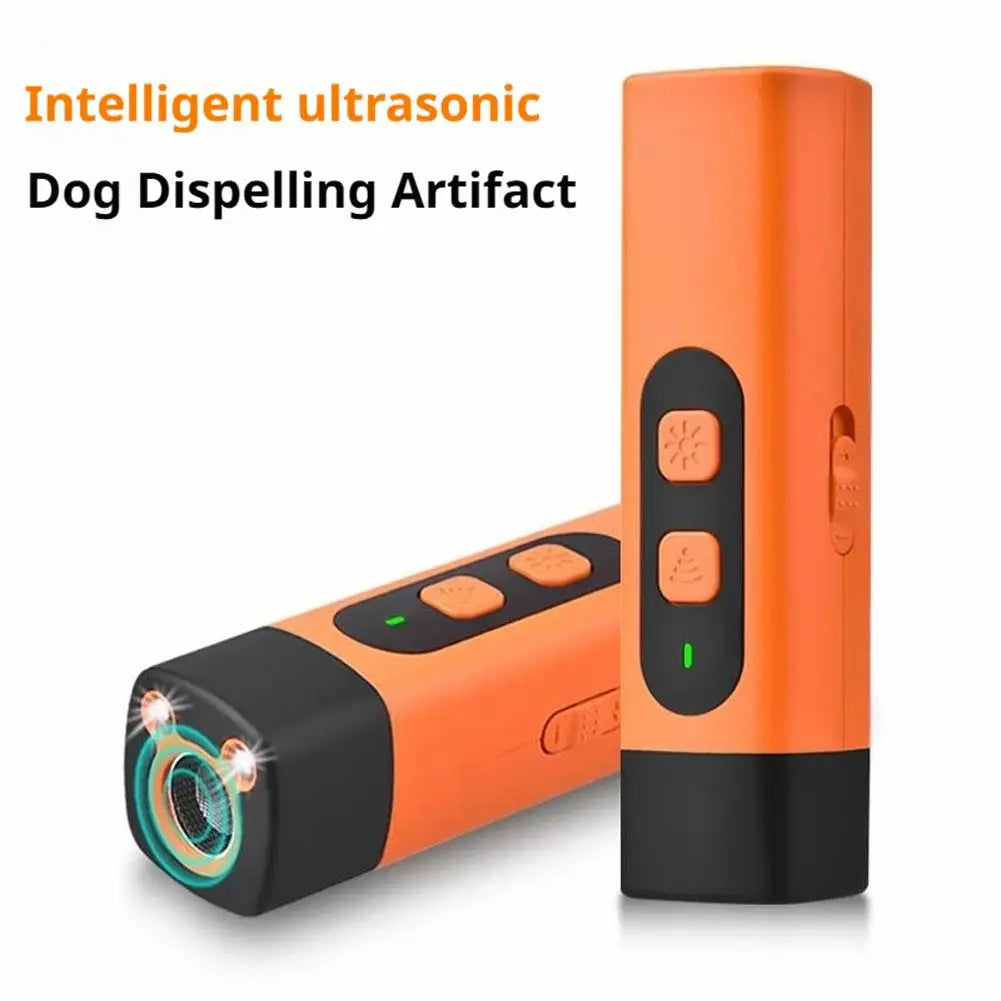 Ultrasonic Dog Repeller Outdoor Portable Pet Trainer Mini Handheld Flashlight LED Light Safe Effective Animal Deterrent Device