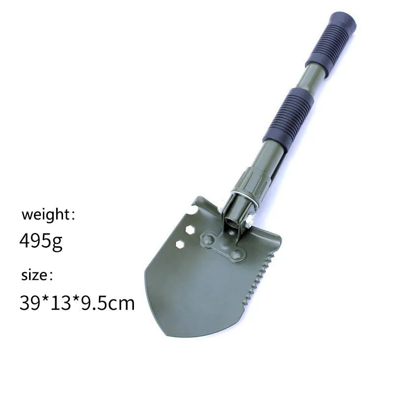 Foldable Portable Truck Mounted Engineer Shovel Camping Tent Outdoor Shovel Self-defense Survival Tool Compass Storage Bag