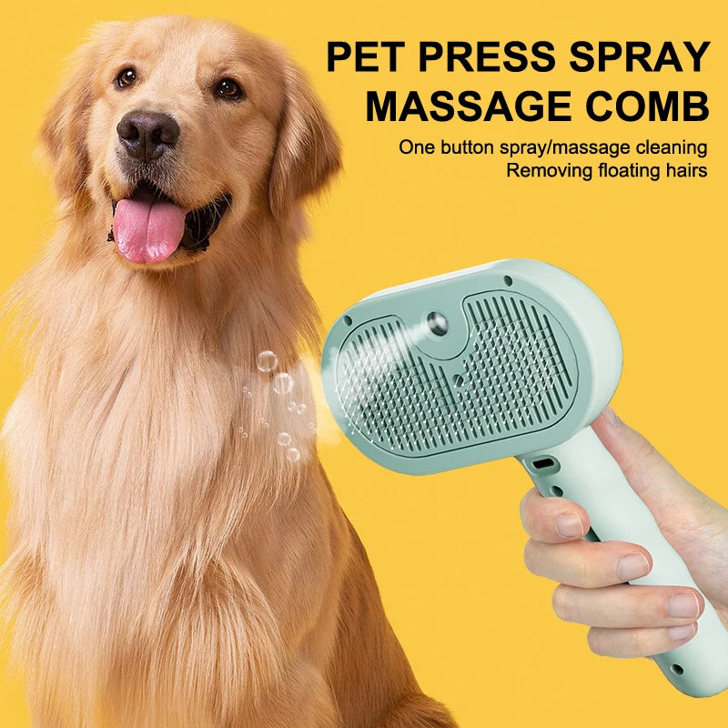 Cat Steam Brush Electric Spray Cat Hair Brushes Pet Massage Grooming Comb Self-Cleaning Pet Hair Removal Comb Pet Supplies