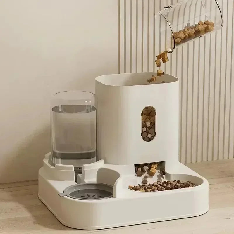 Automatic Pet Feeder and Water Food Dispenser 2 in 1 Gravity Pet Feeder and Water Dispenser Pet Bowl Basin Cat Dog Bowl