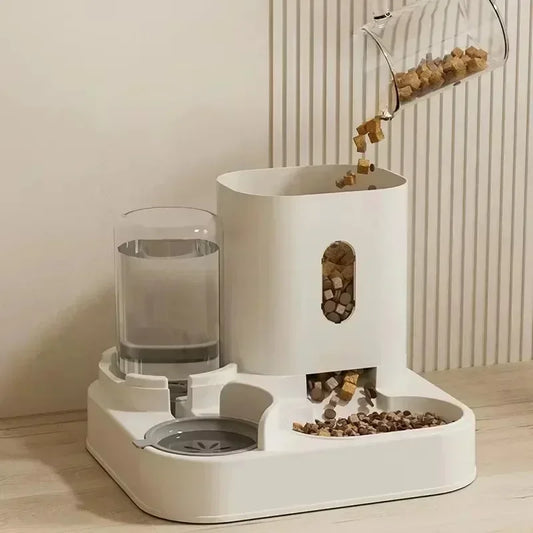 Automatic Pet Feeder and Water Food Dispenser 2 in 1 Gravity Pet Feeder and Water Dispenser Pet Bowl Basin Cat Dog Bowl