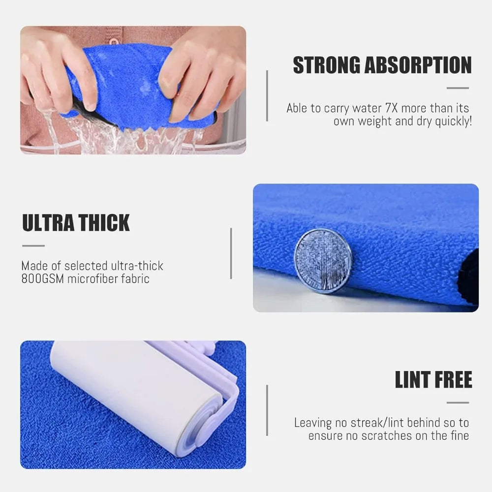 1-20Pcs Car Cleaning Towel Ultra-fine Fiber Household Car Wash and Cleaning Towel Care Cloth Car Parts Cleaning Kit