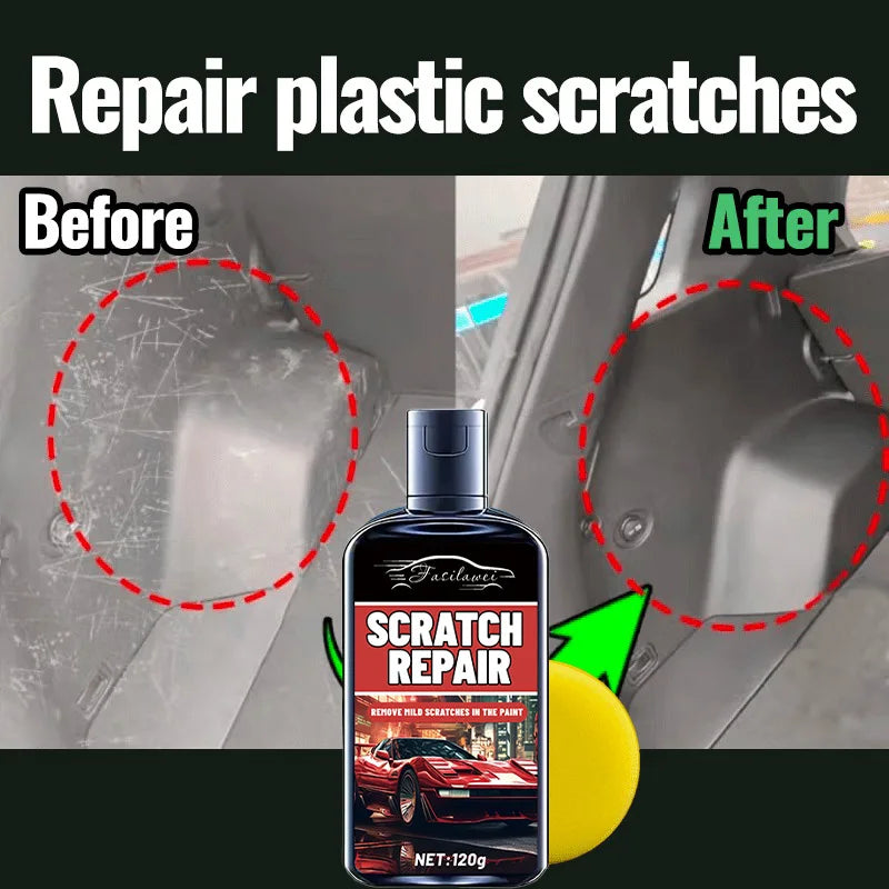 Car Trunk Scratch Repair Wax, Plastic Renovation and Restoration Kit for Interior Trim, Dashboard, and Doors, Auto Beauty Interi