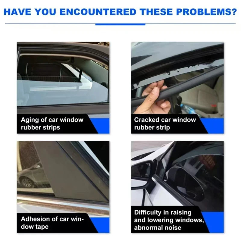 Car Sealing Strip Restorer Sealing Rubber Curing Softener Rubber Cleane Renovator Maintenance Eliminates Noise Extend Usage Time